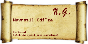 Navratil Géza névjegykártya