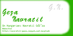 geza navratil business card